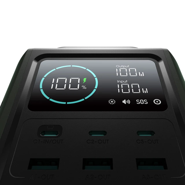 Портативна зарядна станція Joyroom 100W 75000mAh Green (JR-PBF10)