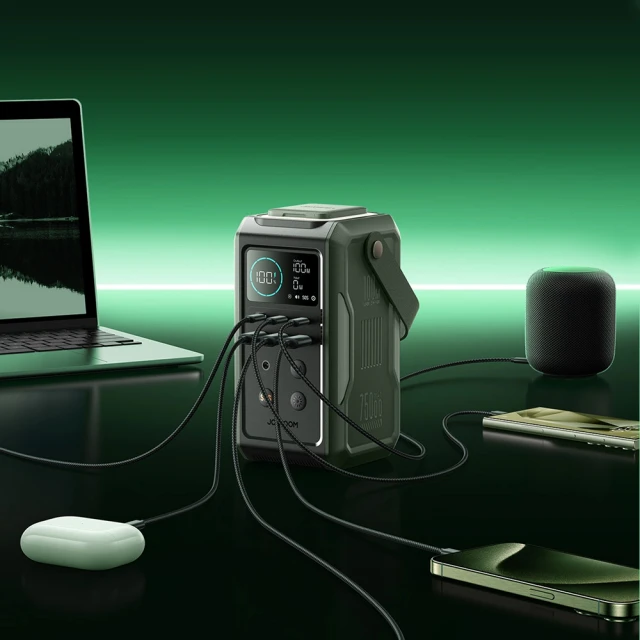Портативна зарядна станція Joyroom 100W 75000mAh Green (JR-PBF10)