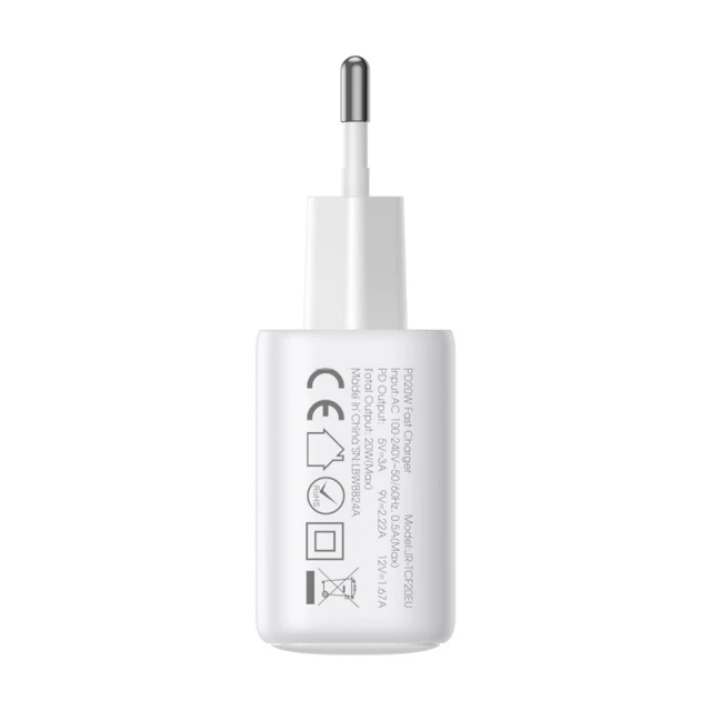 Сетевое зарядное устройство Joyroom 20W USB-C with USB-C to Lightning Cable 1 m White (JR-TCF20_CL)