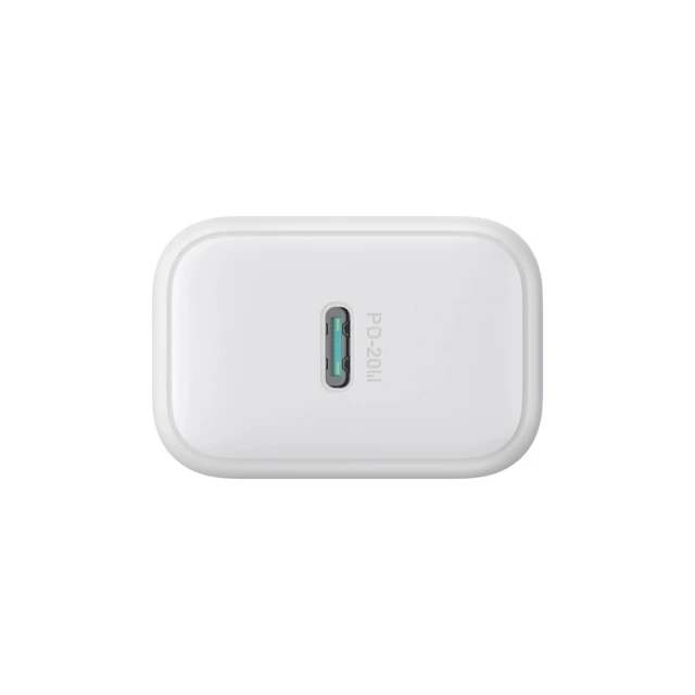 Мережевий зарядний пристрій Joyroom PD/QC 20W USB-C with USB-C to USB-C Cable 1 m White (JR-TCF20_CC)