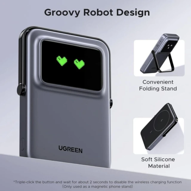 Портативний зарядний пристрій Ugreen Uno PB571 5000mAh 20W USB-C with MagSafe Grey (6941876246823)
