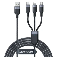 Кабель Joyroom Multi-Use Series 3-in-1 USB-A to Lightning | USB-C | Micro-USB 1.2m Black (S-UC027A9 CB 1m)