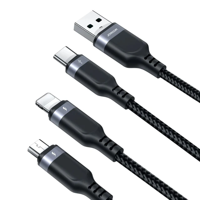Кабель Joyroom Multi-Use Series 3-in-1 USB-A to Lightning | USB-C | Micro-USB 1.2m Black (S-UC027A9 CB 1m)