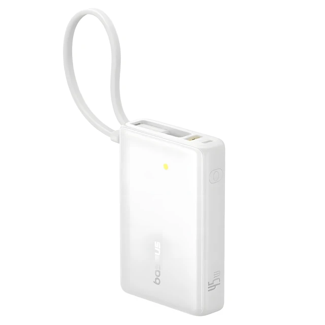 Портативний зарядний пристрій Baseus PicoGo 45W 10000mAh with Built-in USB-C Cable White (P10076803213-00)
