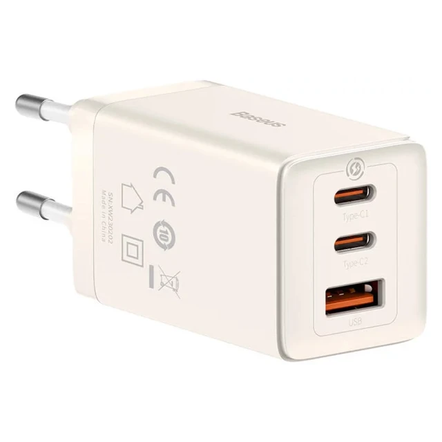 Мережевий зарядний пристрій Baseus PD/QC 65W 2xUSB-C | USB-A with USB-C to USB-C Cable 1 m White (P10110812227-Z1)