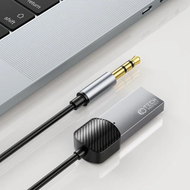 Адаптер Tech-Protect UltraBoost Bluetooth Aux Audio Adapter Cable Grey (9490713933824)