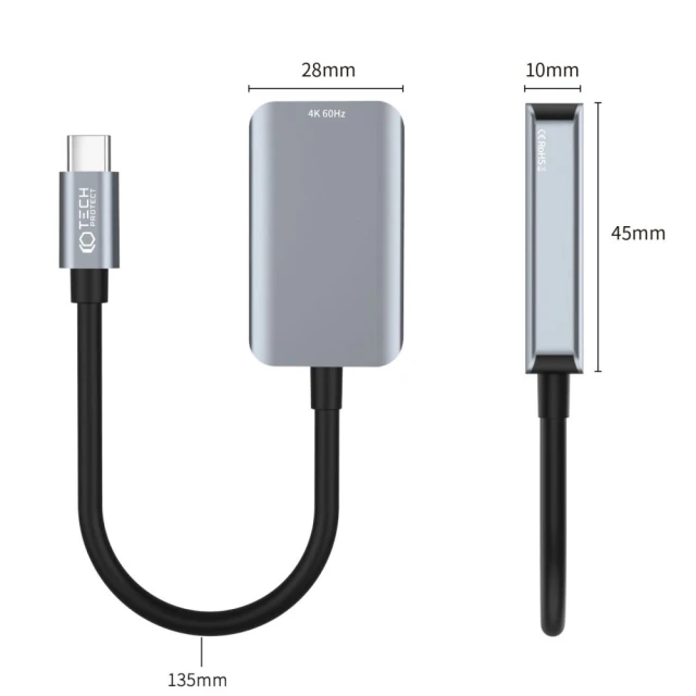 Адаптер Tech-Protect UltraBoost Adapter Type-C to HDMI 4K Black (9490713934746)