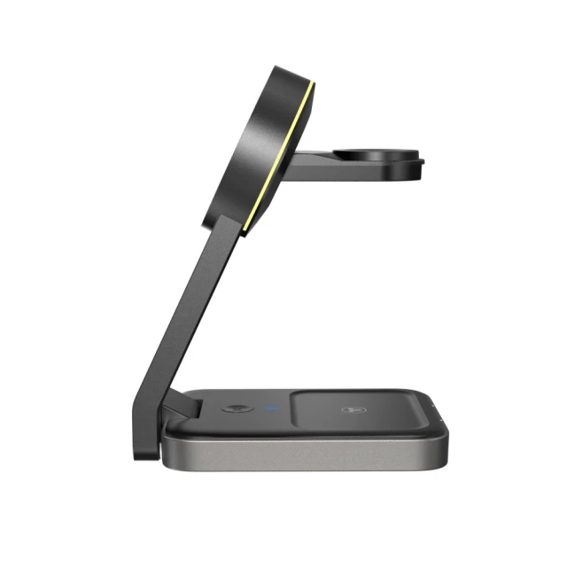 Бездротовий зарядний пристрій Tech-Protect 15W-A28 Magnetic 3-in-1 Black with MagSafe (9490713934593)