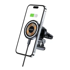 Автотримач з функцією бездротової зарядки Tech-Protect V5 Magnetic Vent Car Mount Wireless Charger 15W Black with MagSafe (9490713934739)