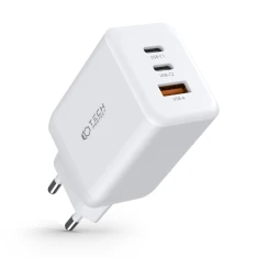 Мережевий зарядний пристрій Tech-Protect QC/PD 65W 2xUSB-C | USB-A White (9490713934517)