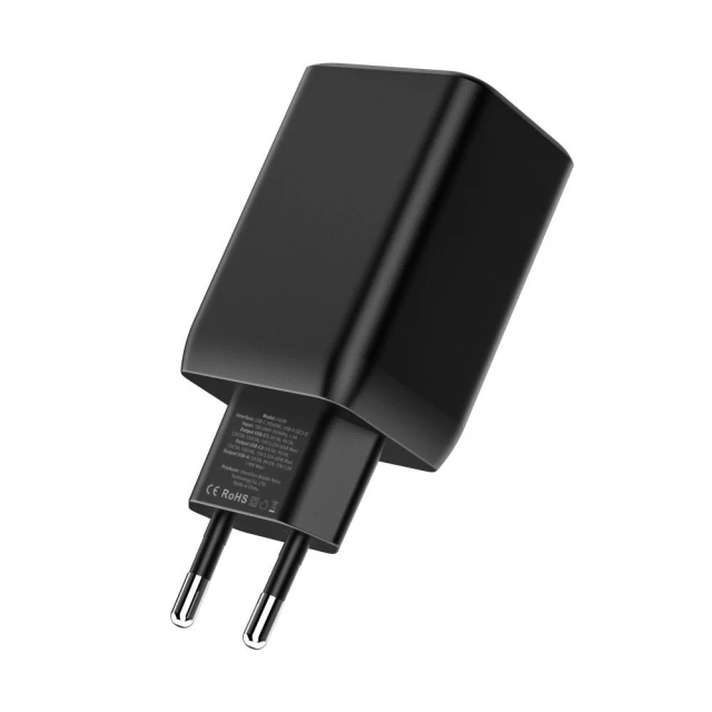 Мережевий зарядний пристрій Tech-Protect QC/PD 65W 2xUSB-C | USB-A Black (9490713934524)