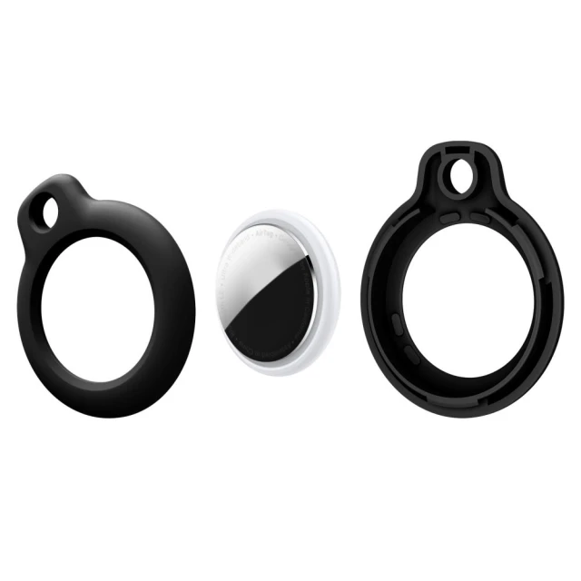 Брелок з кільцем Tech-Protect Rough 4-pack для AirTag Black (5906302368938)
