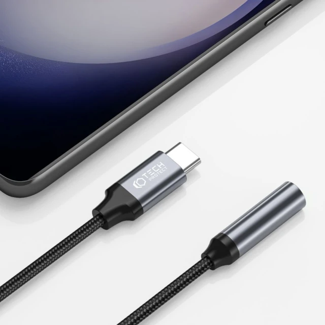 Адаптер Tech-Protect Ultraboost Adapter Type-C to Mini Jack 3.5mm Black (9490713929667)