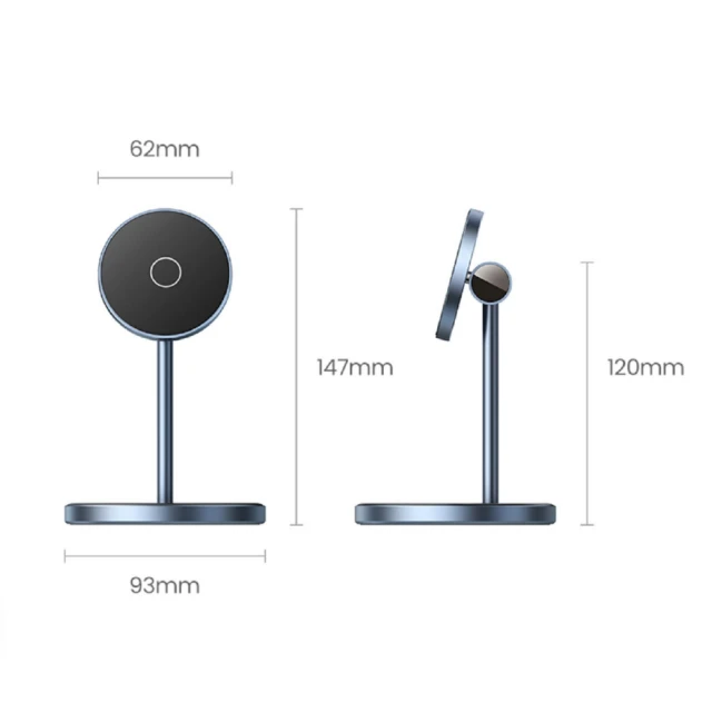 Бездротовий зарядний пристрій Ugreen CD317 FC 2-in-1 20W Black with MagSafe (90668-ugreen)