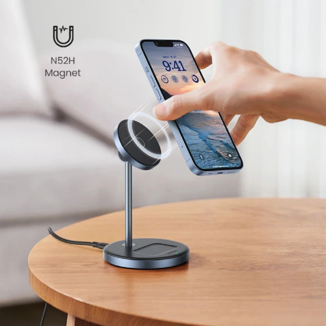 Бездротовий зарядний пристрій Ugreen CD317 FC 2-in-1 20W Black with MagSafe (90668-ugreen)
