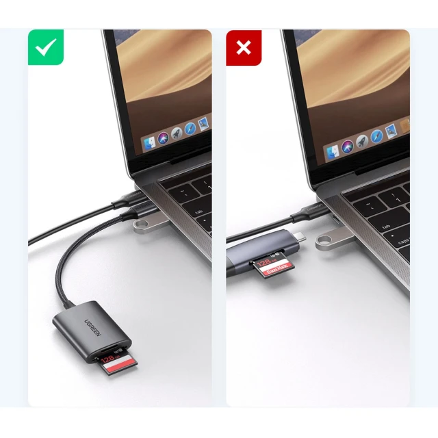 Кардридер Ugreen CM401 USB-C to SD/TF Grey (80888-ugreen)