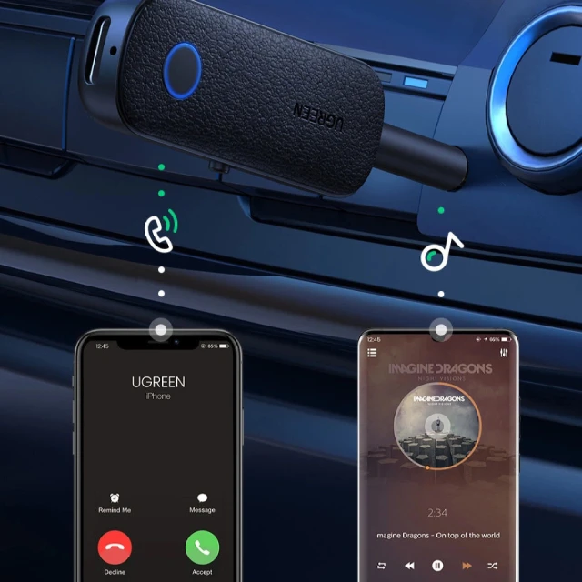Трансмиттер Ugreen CM403 Bluetooth 5.0 Black (80893B)