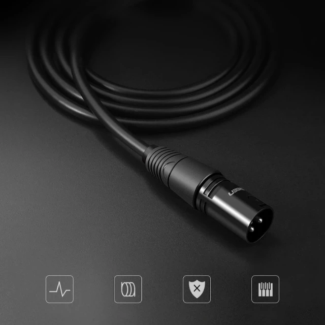 Кабель Ugreen AV130 XLR to XLR 5m Black (20712B)