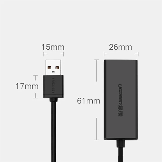 Адаптер Ugreen CR110 USB-A to RJ45 Black (20254B)