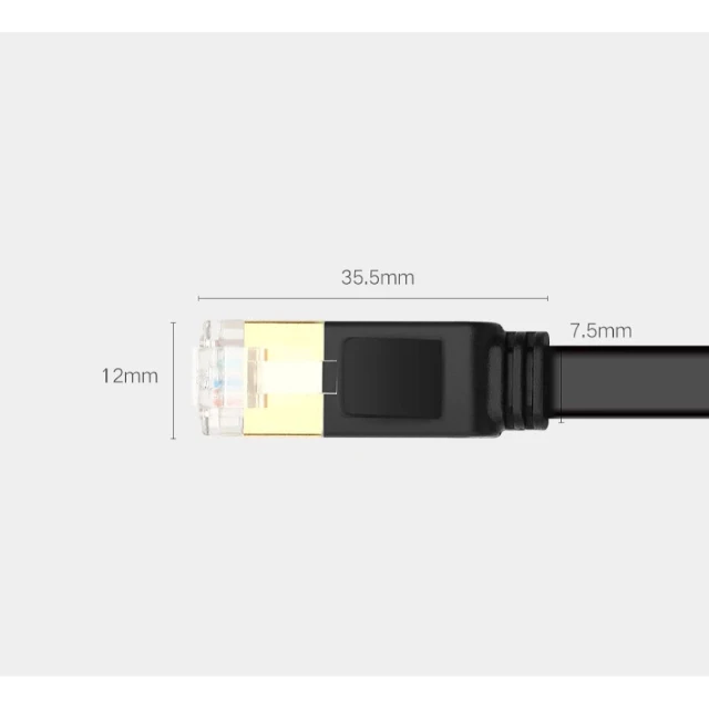 Кабель Ugreen NW106 RJ45 to RJ45 Cat.7 STP 10m Black (11265B)