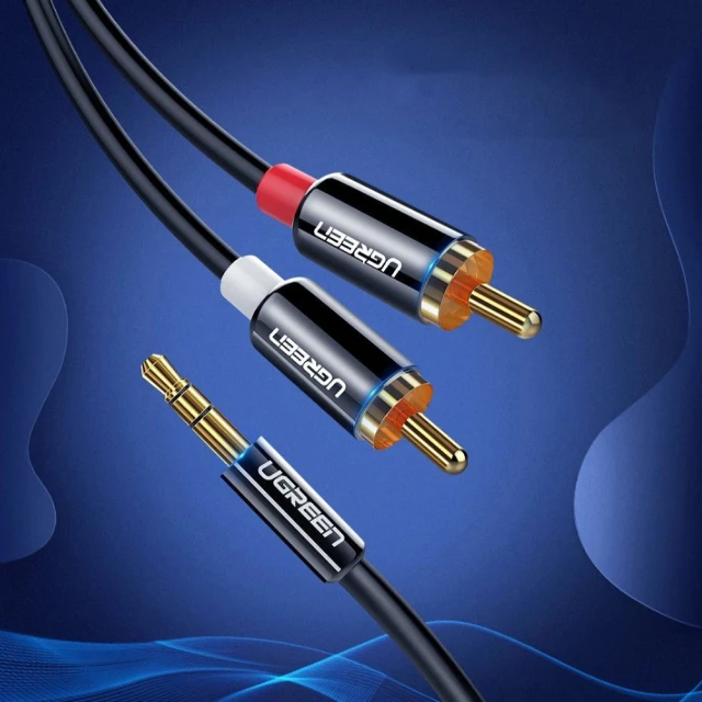 Кабель Ugreen AV116 AUX 3.5mm Mini Jack to 2xRCA 2m Black (10584B)