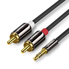 Кабель Ugreen AV116 AUX 3.5mm Mini Jack to 2xRCA 2m Black (10584B)
