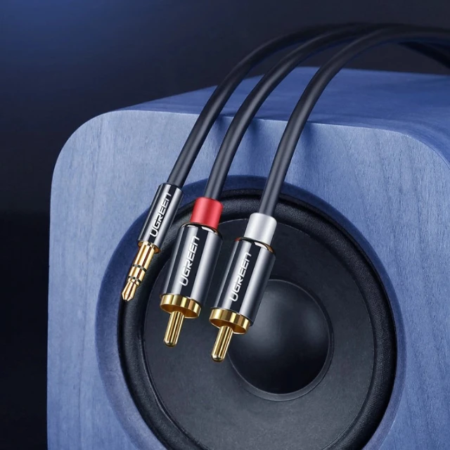 Кабель Ugreen AV116 AUX 3.5mm Mini Jack to 2xRCA 2m Black (10584B)