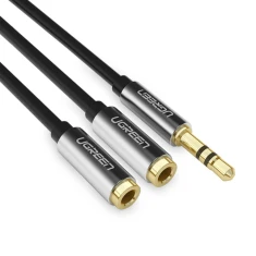 Адаптер Ugreen AV123 AUX 3.5mm Mini Jack to 2xAUX 3.5mm Mini Jack 0.2m Grey (10532B-ugreen)
