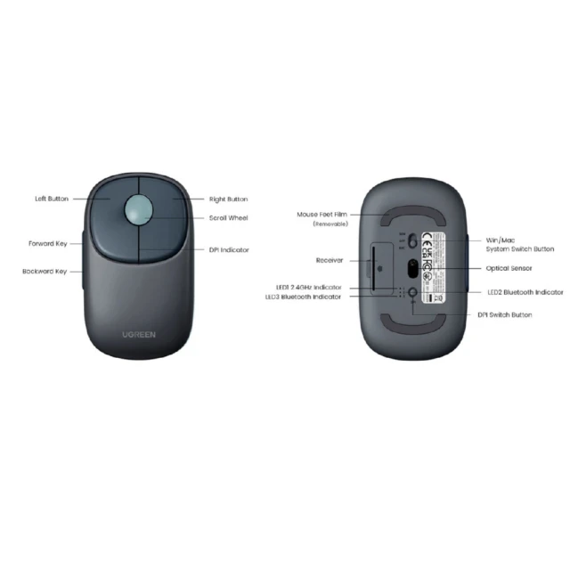 Бездротова миша Ugreen MU102 FUN Plus Blue (90538-ugreen)