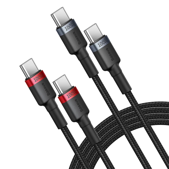 Кабель Baseus Cafule (2 PCS) USB-C to USB-C 100W 1m Red/Black (6932172657451)