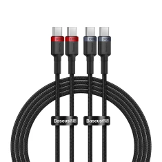 Кабель Baseus Cafule (2 PCS) USB-C to USB-C 100W 1m Red/Black (6932172657451)