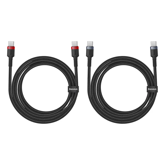 Кабель Baseus Cafule (2 PCS) USB-C to USB-C 100W 1m Red/Black (6932172657451)