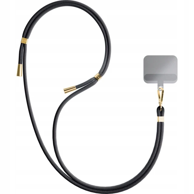 Універсальний шнурок 3mk EasyClip Black with Gold Metal (5903108568593)
