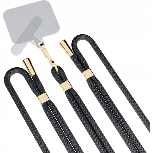 Універсальний шнурок 3mk EasyClip Black with Gold Metal (5903108568593)