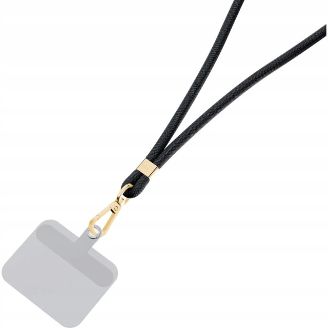 Універсальний шнурок 3mk EasyClip Black with Gold Metal (5903108568593)
