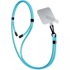 Універсальний шнурок 3mk EasyClip Light Blue with Black Metal (5903108568654)