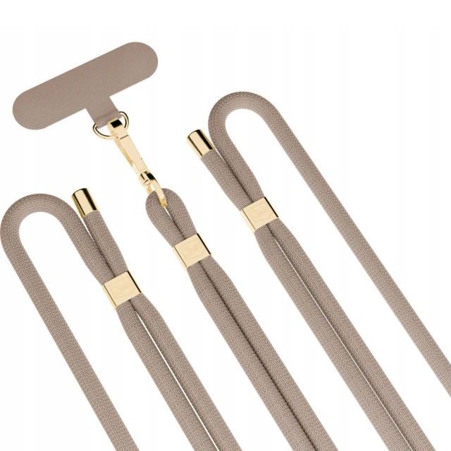 Універсальний шнурок 3mk EasyClip Elite Taupe with Gold Metal (5903108572606)