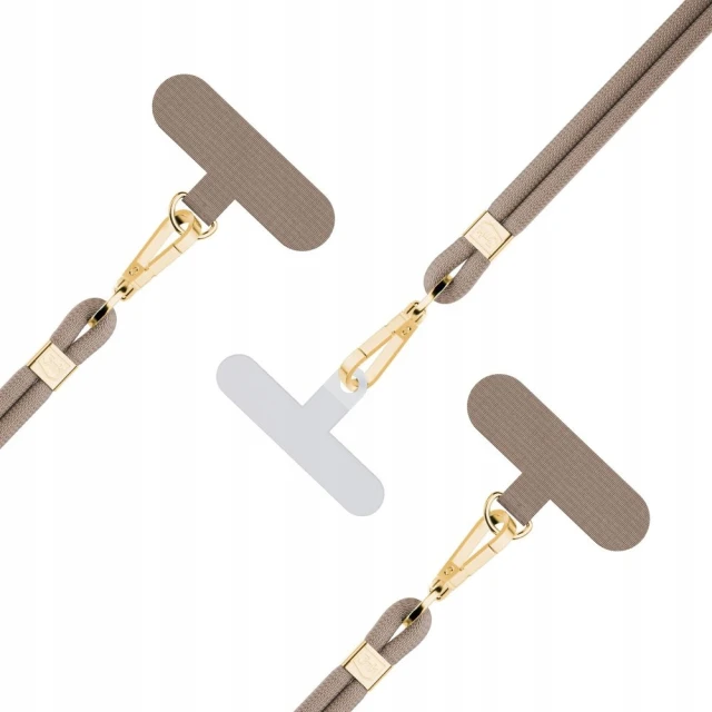 Універсальний шнурок 3mk EasyClip Elite Taupe with Gold Metal (5903108572606)