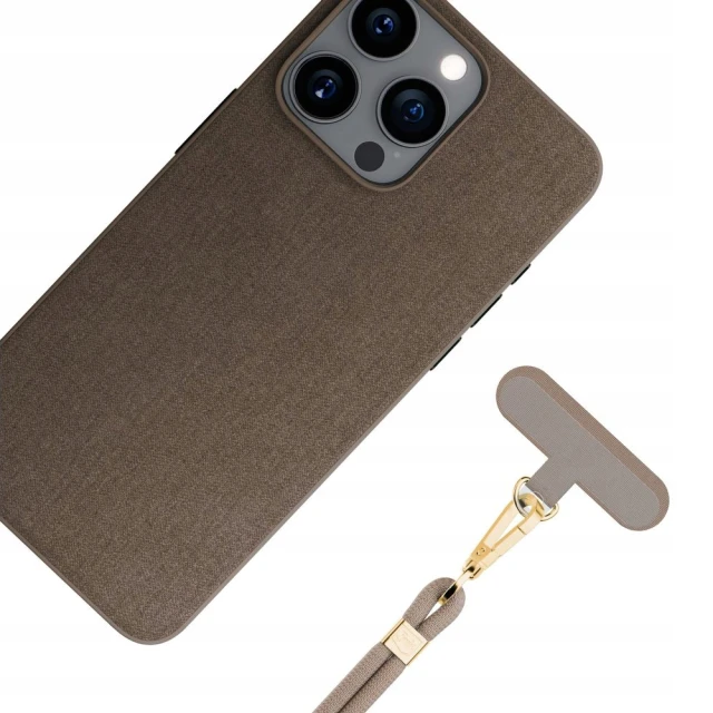 Універсальний шнурок 3mk EasyClip Elite Taupe with Gold Metal (5903108572606)