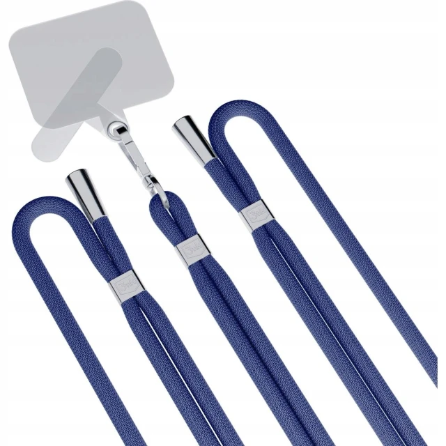 Універсальний шнурок 3mk EasyClip Dark Blue with Silver Metal (5903108568616)