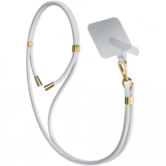 Універсальний шнурок 3mk EasyClip White with Gold Metal (5903108568692)
