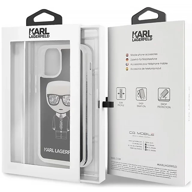 Чохол Karl Lagerfeld Iconic Glitter для iPhone 11 Pro Black (KLHCN58ICGBK)