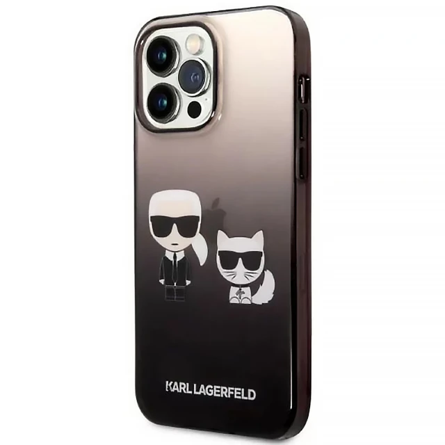 Чохол Karl Lagerfeld Gradient Iconik Karl & Choupette для iPhone 14 Pro Black (KLHCP14LTGKCK)
