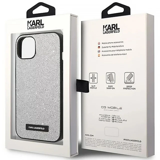 Чохол Karl Lagerfeld Plaque Logo для iPhone 14 Plus Silver (KLHCP14MG2ELS)