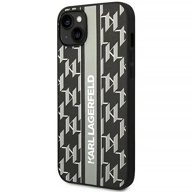 Чохол Karl Lagerfeld Monogram Stripe для iPhone 14 Plus Gray (KLHCP14MPGKLSKG)