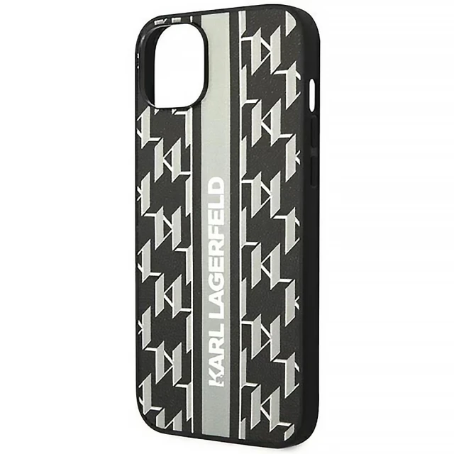Чохол Karl Lagerfeld Monogram Stripe для iPhone 14 Plus Gray (KLHCP14MPGKLSKG)