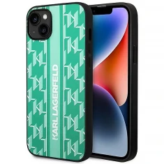 Чехол Karl Lagerfeld Monogram Stripe для iPhone 14 Plus Green (KLHCP14MPGKLSKN)