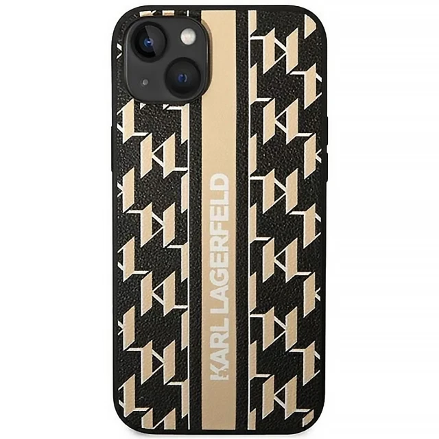 Чохол Karl Lagerfeld Monogram Stripe для iPhone 14 Plus Brown (KLHCP14MPGKLSKW)
