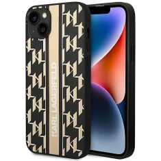 Чехол Karl Lagerfeld Monogram Stripe для iPhone 14 Plus Brown (KLHCP14MPGKLSKW)