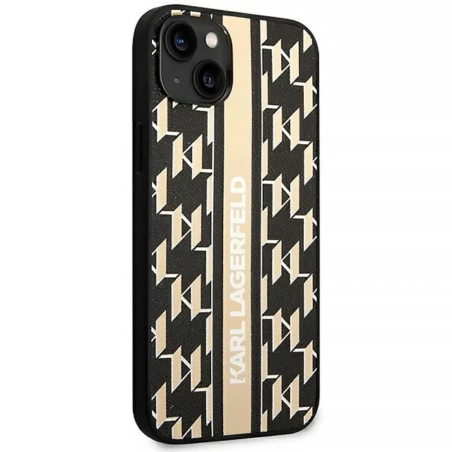 Чохол Karl Lagerfeld Monogram Stripe для iPhone 14 Plus Brown (KLHCP14MPGKLSKW)